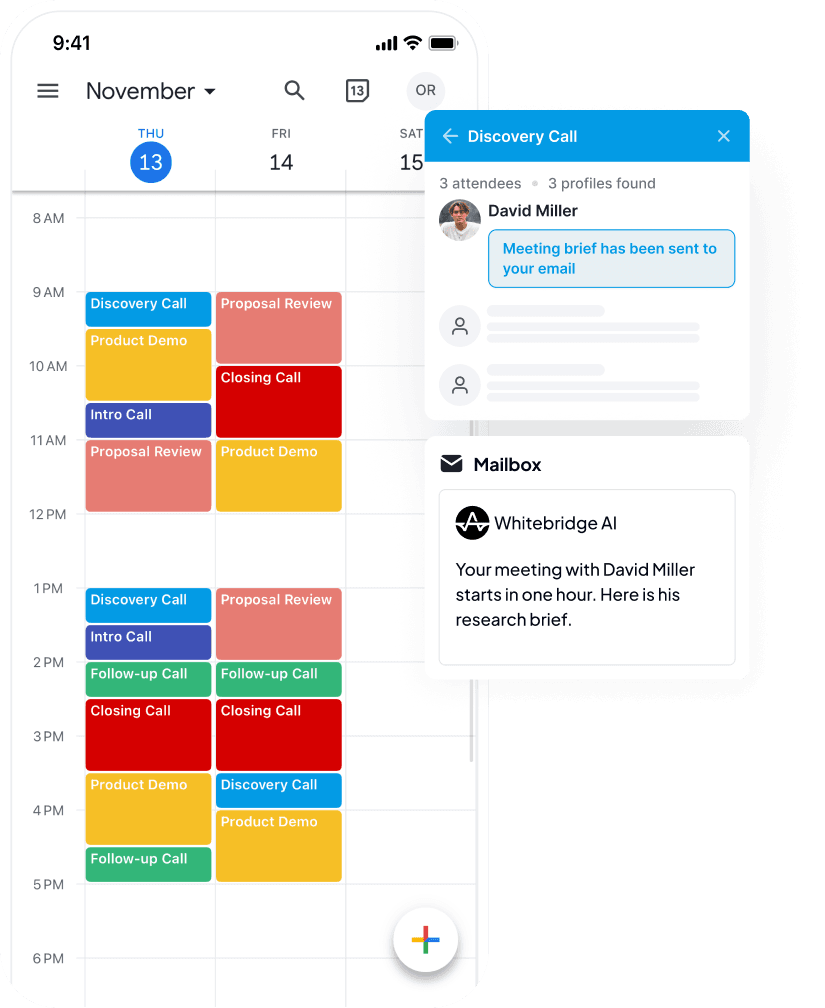 WhiteBridge calendar preview